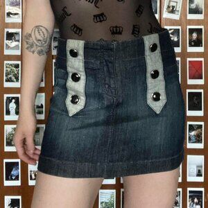Bebe Denim Mini Skirt NWT